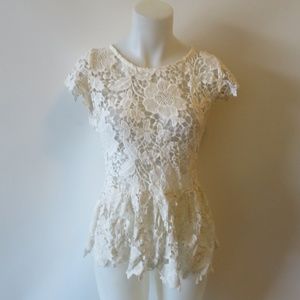 WOMENS EROS APPAREL WHITE LACE TOP M*